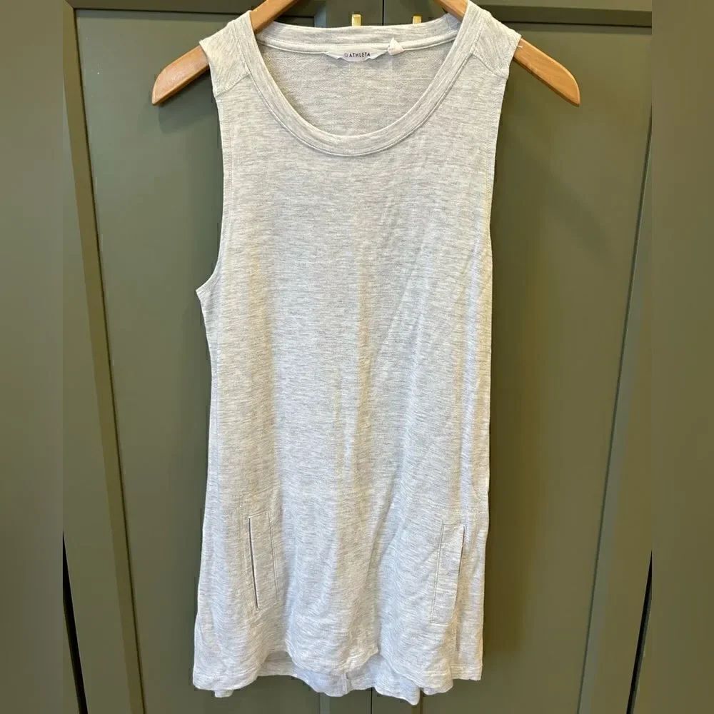Athleta Heather Gray Front Pocket Tunic Tank